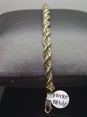 #ad Brand New 10K Yellow Gold Rope Bracelet 6mm 7.5 Inches Long Mens Ladies $328.50