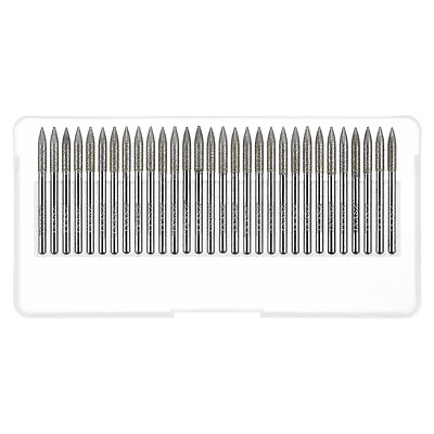 #ad 30pcs Diamond Grinding Carving Bits 3mmx10mm Tapered Head Mounted Point $16.77
