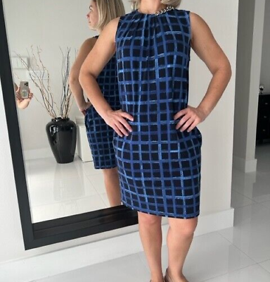 #ad Michael Kors Women#x27;s Dress Black and Blue Checked Size XS $15.00