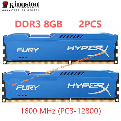 #ad HyperX FURY DDR3 16GB 2x 8GB 1600 MHz PC3 12800 Desktop RAM Memory DIMM 240pins $22.98
