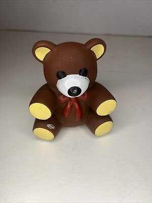 #ad Ross Teddy Bear 1985 Baby Toy Vtg Squeaker Squeak Brown $1.80