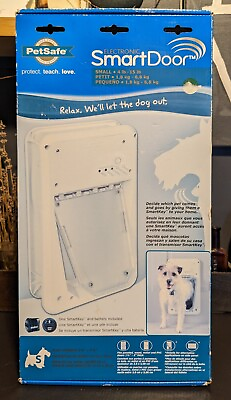 #ad PETSAFE ELECTRONIC SMART DOOR SIZE SMALL 4 15lbs NEW OPEN BOX $74.99