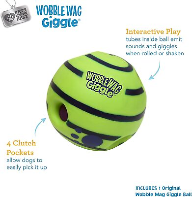 #ad Wobble Wag Giggle Ball Interactive Dog Toy Fun Giggle Sounds $21.55