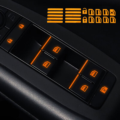 Luminous Orange Car Door Window Switch Stickers Decal Car Accessories Univerasal C $4.75