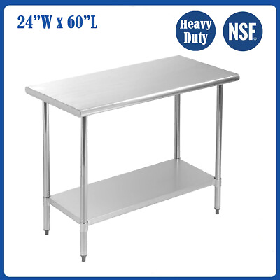 #ad 24quot; 36quot; 48quot; 60quot; Kitchen Work Table Stainless Steel Adjustable Food Prep Table $109.94