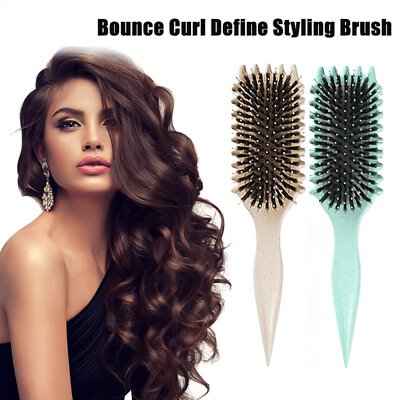 #ad #ad Women Bounce Curl Defining Brush Boar Bristle Hair Brush Styling Comb Tool US * $5.46