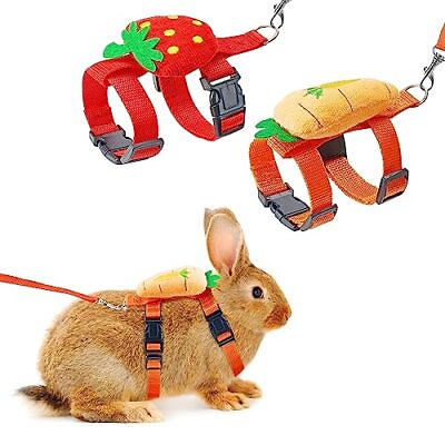 #ad Bunny Harness and Leash for Rabbits2 Pack Adjustable Bunny HarnessCute Vest $11.53