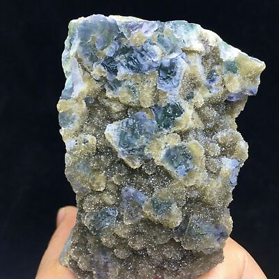 #ad 260g Transparent Green Cube Fluorite Crystal Mineral Specimen $35.04
