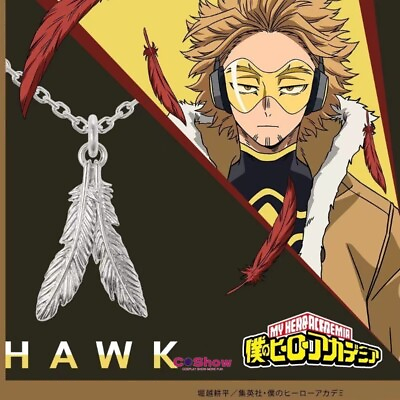 #ad Anime My Hero Academia Necklace Hawks Feather Necklaces Silver Cosplay Jewelry $8.99
