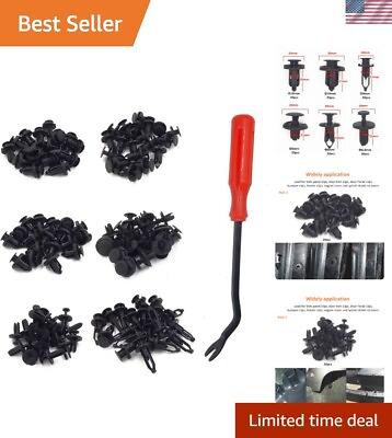 #ad Complete Set of 120 Assorted Nylon Bumper Fastener Rivet Clips Removal Tool $13.29