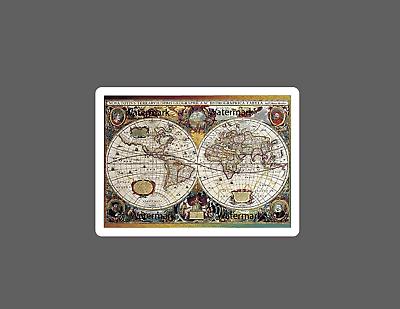 #ad Ancient Map Sticker World Retro Vintage Buy Any 4 For $1.75 EACH Storewide $2.95