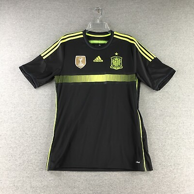 #ad Spain Jersey Mens Large FIFA 2010 World Cup Champions Soccer Black $38.79