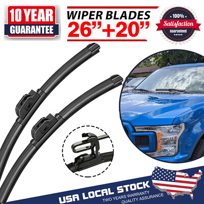 #ad Front Left and Right Windshield Wiper Blades Pair 26quot;20quot; J HOOK All Season NEW $8.98