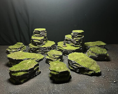 #ad #ad Wargaming Warhammer 40k Compatible Terrain set of grass hills Fully Painted $120.00