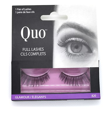 #ad QUO Full False Eye Lashes in Glamour Individual False Eyelashes or Adhesive C $9.18