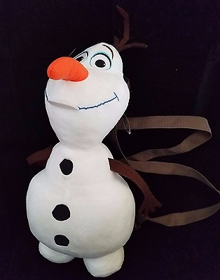 #ad Disney Frozen Olaf 18quot; Plush Backpack White Snowman Adjustable $14.95