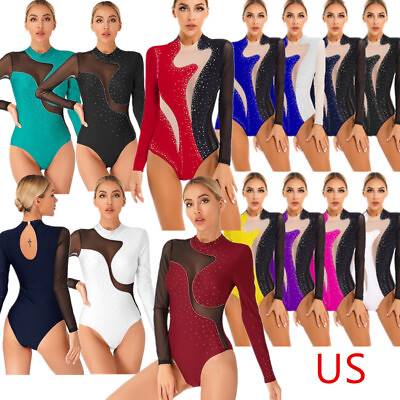#ad Women#x27;s Ballet Dance Bodysuit Gymnastic Leotard Sport Training Unitard Dancewear $13.58