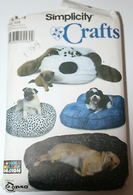 #ad Simplicity Crafts 7014 Dog Puppy Bed Pet Sleeping Poof Bag Uncut Sewing Pattern $12.99