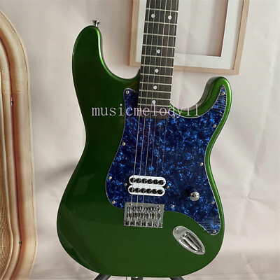 #ad New Green Solid ST Electric Guitar Rosewood Fretboard Maple Neck Chrome Hardware $259.35