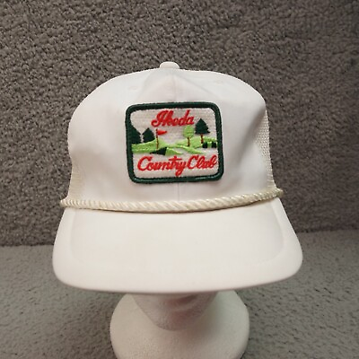 #ad VINTAGE Country Club Hat Cap Adult White Rope Strap Back Ikeda Golf Japan $15.89
