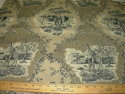 #ad 3 4 8 YDS WAVERLY SCENIC SAFARI ANIMAL COTTON DRAPERY UPHOLSTERY FABRIC FOR LESS $41.50