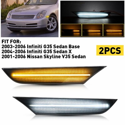 #ad For G35 Infiniti Sedan Skyline V35 LED Marker Side Signal Light Sequential Amber $30.99