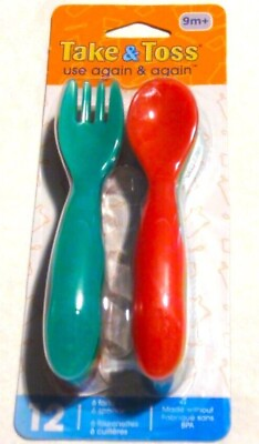 #ad TAKE amp; TOSS BABY FORK amp; SPOON 12 PIECES USE AGAIN amp; AGAIN NEW $8.98