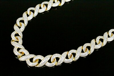 #ad Custon Heavy 14mm CUBAN MIAMI Figure 8 Chain Necklace 25ct VVS1 Lab Sim. Diamond $119.95