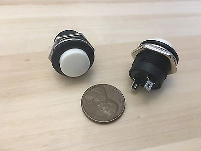 #ad 2 Pieces White small N O Momentary 16mm push button Switch round 12v on off C6 $10.91