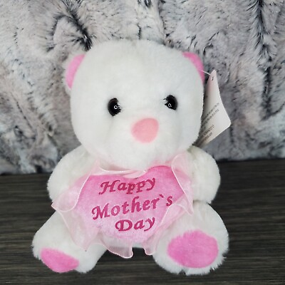 #ad Happy Mother#x27;s Day Mini 6quot; Plush Teddy Bear With Pink Ruffle Pillow $12.95
