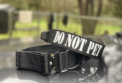 #ad #ad Large DO NOT PET 2 inch wide tactical dog collar with handle and cobra buckle $34.99