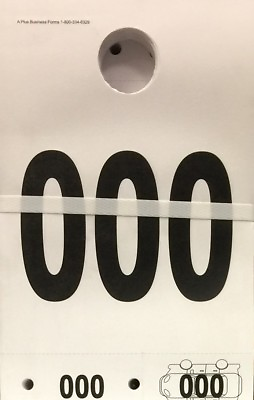 #ad Mirror Service Dispatch Numbers • Long Hang Tags • Qty. 1000 • White • OSS $50.00