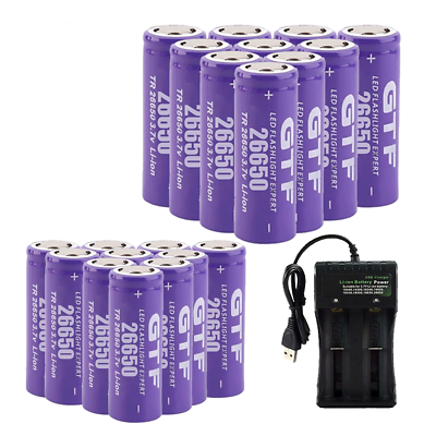 #ad #ad 2 50pcs 26650 3.7V Lithium Li ion Rechargeable Battery Batteries LOT $16.99