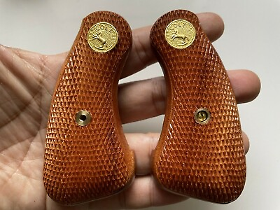 #ad HANDLE GRIPS FOR COLT D FRAME SHORT SQUARE BUTT DETECTIVE DIAMOND BACK CHECKERED $45.59