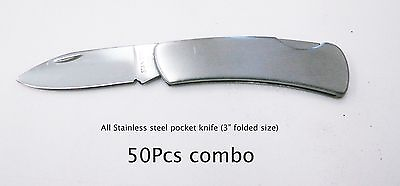 #ad 3quot; stainless steel pocket knife 50Pcs lot $89.99