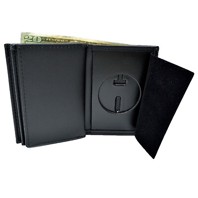 #ad Perfect Fit FBOP New Badge Wallet Double ID Prisons Round Cutout Document Case $41.95