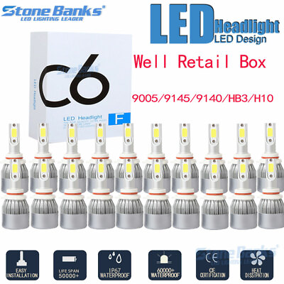 #ad Wholesale for Retail 10sets 9005 9145 9140 HB3 H10 50W LED Headlight Kit 6000K $69.99