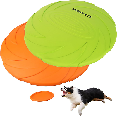 #ad Dog Frisbees 2 Pack 7 Inch Dog Flying Disc Durable Dog Toys Nature Rubber Fl $20.79
