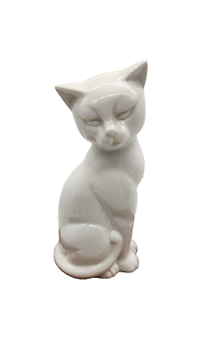 #ad Vtg Otagiri White Porcelain Siamese Cat Figurine $16.00