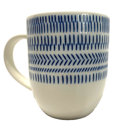 #ad ED Ellen Degeneres Royal Doulton Mug Coffee Tea White Blue 16oz $10.99