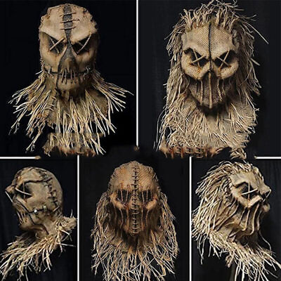 #ad #ad Halloween Scary Scarecrow Full Head Mask Coarse Jackstraw Cosplay Dress Party $16.99