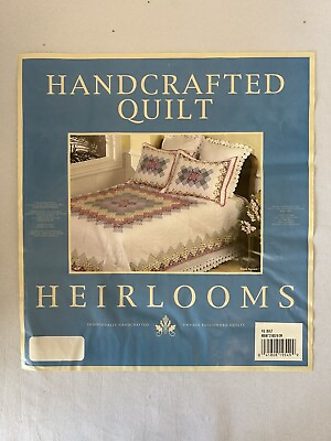 #ad Vintage Heirlooms Floral Pastel Patchwork Handcrafted Full Queen Quilt 86x86 NOS $48.75