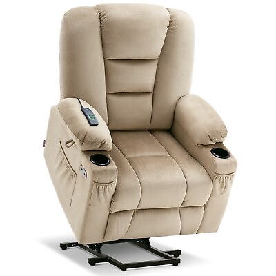 #ad MCombo Small Power Lift Recliner Chair with Massage and Heat Fabric 7569 $569.90