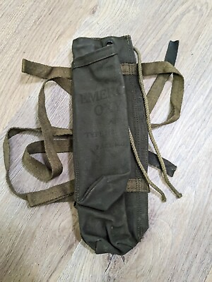 #ad WWII ARMY AIR FORCE H 2 EMERGENCY OXYGEN BOTTLE CYLINDER CARRIER BAG .. A8 $24.00