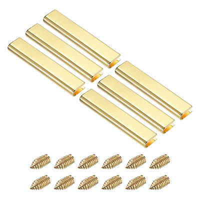 #ad 6Pcs Belt Buckle End Tip for Sewing DIY Accessories 2.05 Inch Gold Tone AU $17.41