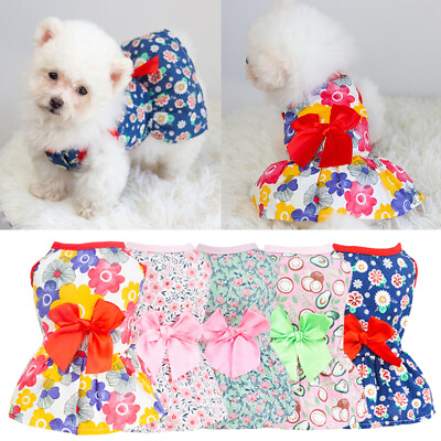 Dog Cat Dress Puppy Skirt Princess Dress Dog Clothing Pet Apparel Bow Design $1.09