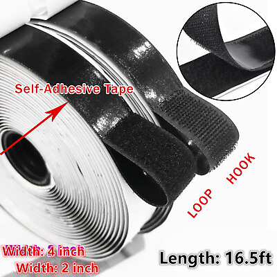 #ad 16.5ft 2in 4in Hook amp; Loop Self Adhesive Fastener Tape Heavy Duty Sticky Tape $13.99