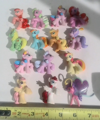#ad NICE FIND My Little Pony 14 Total 2in Hard Plastic Toys CAKE DECOR Super Cute $45.99