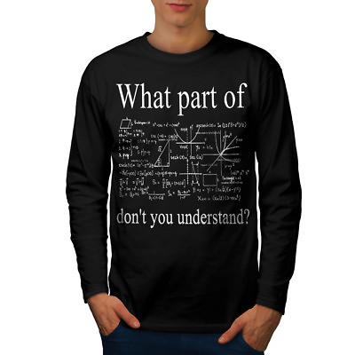 #ad Wellcoda Hard Math Mens Long Sleeve T shirt Funny Question Graphic Design GBP 17.99