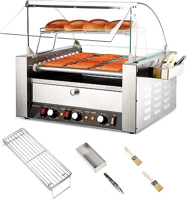 #ad ROVSUN Electric Tabletop 18 30 Sausage Hot Dog 7 11 Roller Grill Cooker Machine $199.99
